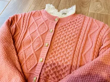 samansa mos2 니트 패치워크 가디건