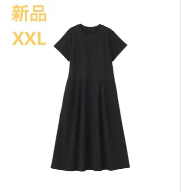 MUJI 냉감 반팔 원피스 여성 XXL 블랙