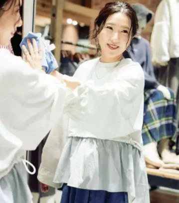 니코앤드 be with M Misayo 프릴도키 풀오버 그레이