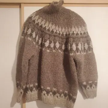 6(로쿠) 유나이티드 애로우즈 알파카 혼방 아지메 노르딕 무늬 스웨터