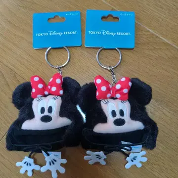 디즈니 팬캡 미니 키체인 2개