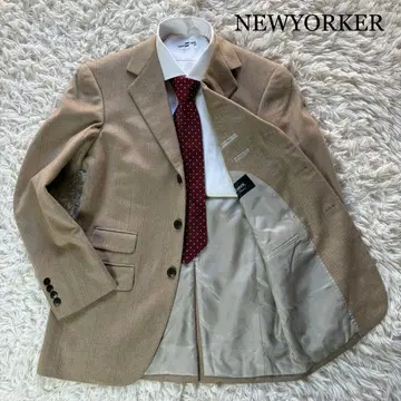 새상품급 NEWYORKER 캐시미어 100% 테일러드 자켓 베이지 A4