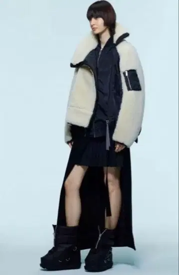 sacai MA-1 퍼 보아 나일론 트윌 자켓 사이즈 2