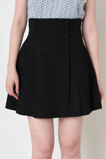 SNIDEL 블랙 플리츠 스커트