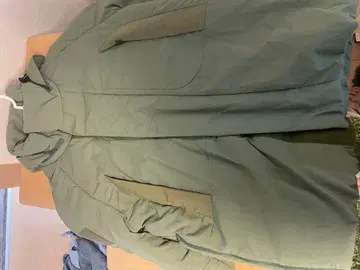 SILAS 후드 부착 다운 자켓 올리브 그린