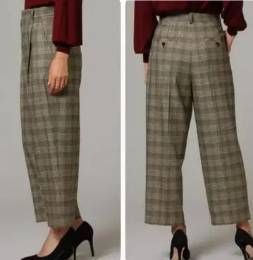 지금 제철인 워셔블 UNTITLED 2만 엔 체크 무늬 세미 와이드 팬츠
