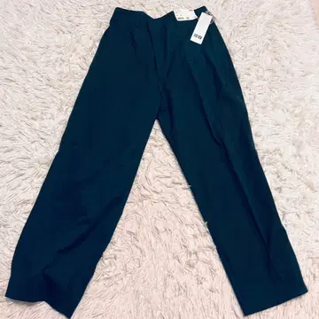 UNIQLO U 다크 그린 와이드 팬츠 저지 수트 팬츠