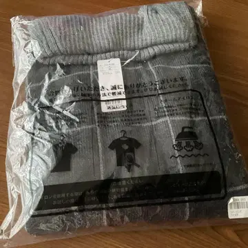 그레이 체크 무늬 니트 롱스웨터 M