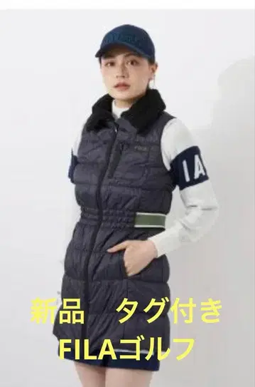 [ 미사용 ] 택 포함 골프웨어 원피스 베스트 충전솜 FILA 휠라