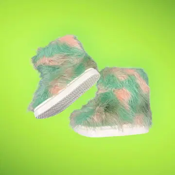 25-25.5cm 퍼 부츠 파스텔