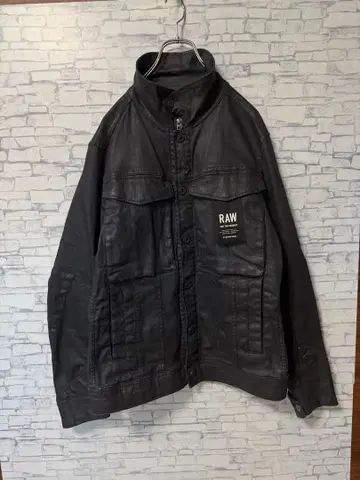 G-Star RAW 광택 블랙 자켓 M