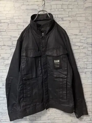 G-Star RAW 광택 블랙 자켓 M