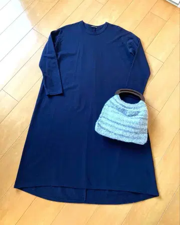 mizuiroind 미즈이로이드 다크 네이비 크루넥 원피스