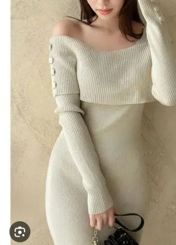 dazzlin 미사용 원숄더 버튼 원피스