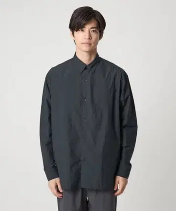 green label relaxing 나일론 코튼 스퀘어 셔츠