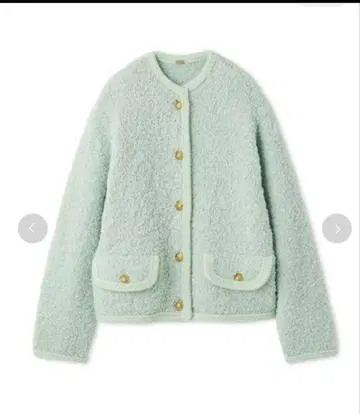 금장 버튼 테디 라메 니트 자켓