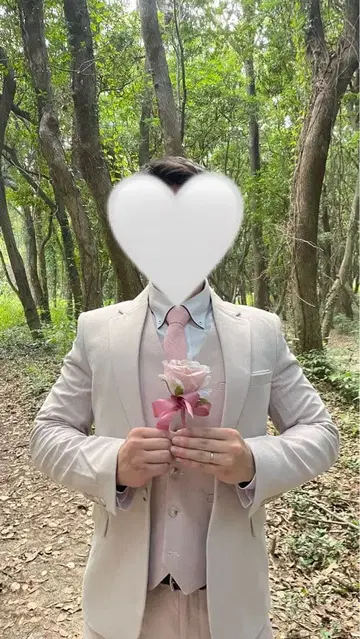 연한 핑크 턱시도 더블 브레스트