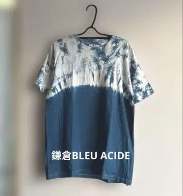 미사용 네이비 나염 반팔 T셔츠 카마쿠라 BLEU ACIDE