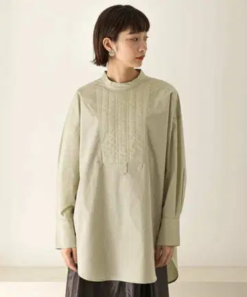 [ KBF ] 퀼팅 디자인 드레스 셔츠 ( 라이트 카키 )