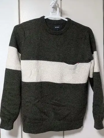 BEAMS / 라인 크루넥 니트