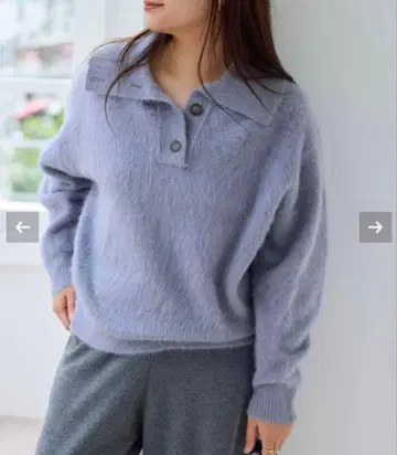 [새상품급] 알파카 믹스 퍼 카라 부착 풀오버 저널 스탠다드