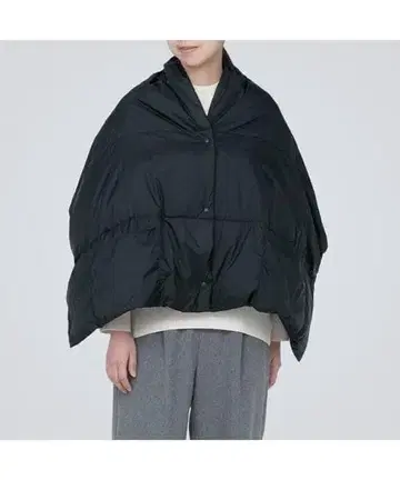 새상품급 사용 1회 무인양품 MUJI 포켓터블 다운 케이프 블랙