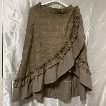 jouetie 체크 무늬 프릴 랩스커트