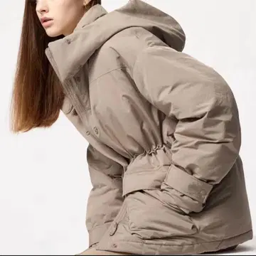 유니클로 UNIQLO 하이브리드 다운 코트 베이지 M