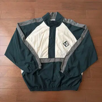 Reebok 리복 나일론 하프 지퍼 자켓 그린/화이트