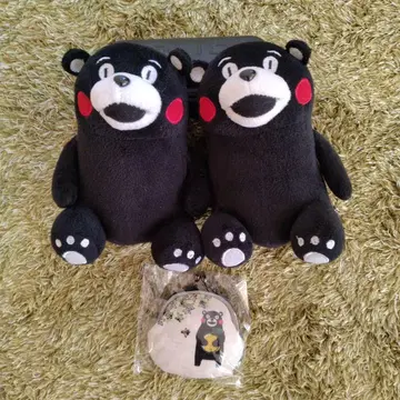 쿠마몬 봉제 인형 2개와 동전 지갑 세트