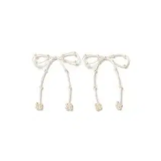 Ray BEAMS 비즈 리본 귀걸이