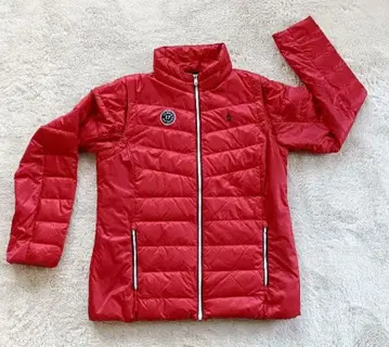 먼싱웨어 빨간색 다운 자켓 탈부착 소매 포함 LL