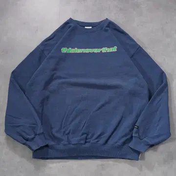 디스이즈네버댓 맨투맨 구제 의류 로고 프린트 L 파랑 17904
