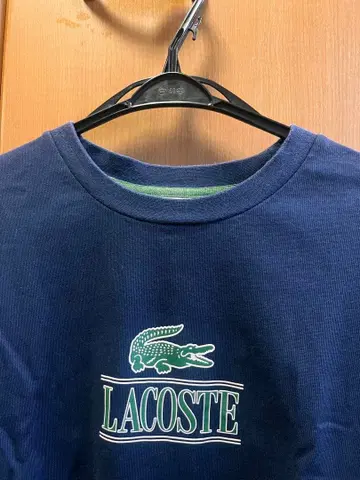 LACOSTE 네이비 로고 긴팔 T셔츠