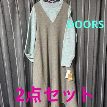 도어즈 멜란지 BACK 턱 플레어 점프 스커트, 해밀턴 니트