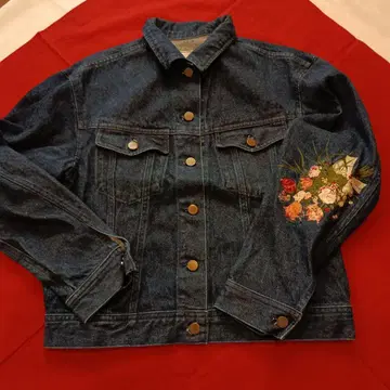 카네코 이사오 꽃무늬 자수 데님 자켓