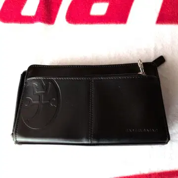 CASTELBAJAC 블랙 합성 피혁 클러치백 로고