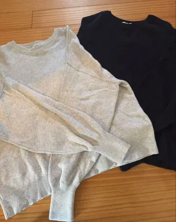 차오패닉 스웨트라이크 볼륨 슬리브 니트 2개 세트