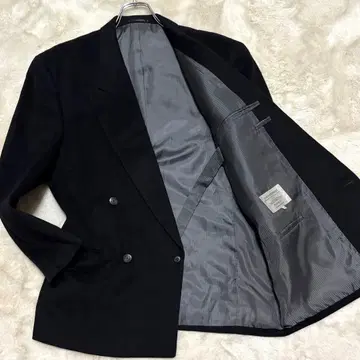 새상품급 캐시미어 100% 유로 익스프레스 테일러드 자켓 더블 블랙 L