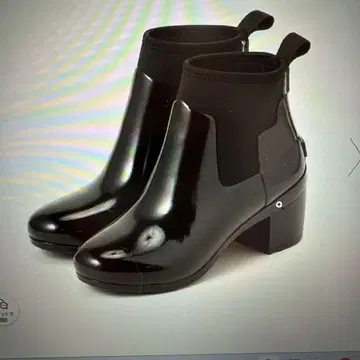 헌터 레인부츠 Hunter 블랙 글로스 미드힐