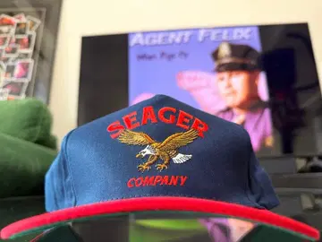 USA SEAGER 시거 캠핑 캡 네이비 레드