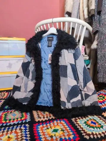 가죽 패치워크 자켓 구제 의류 빈티지 Y2K