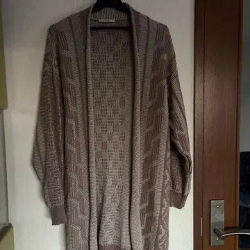 BAYFLOW 뜨개질 무늬 베이지 롱 가디건