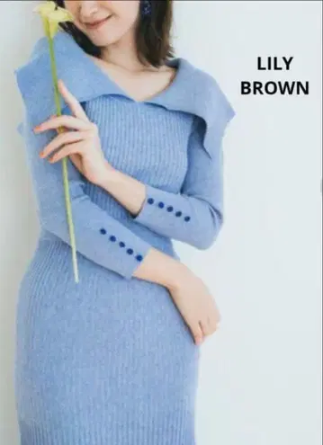 [ 새상품급 ] LILY BROWN 릴리 브라운 빅 카라 니트 원피스