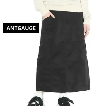 ANTGAUGE 아인츠게이지 세미롱 이지 스커트 블랙 M