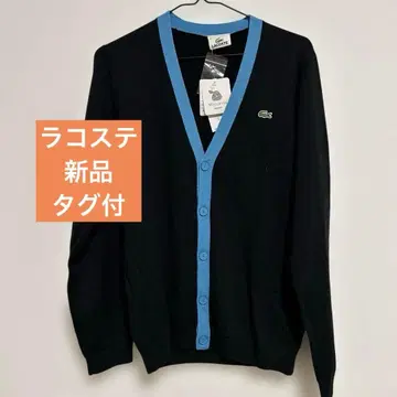 LACOSTE 블랙 블루 V넥 가디건 라코스테 새상품 M사이즈
