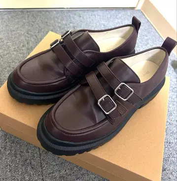 오리엔탈 트래픽 더블 벨트 통굽 신발 브라운 23.5cm