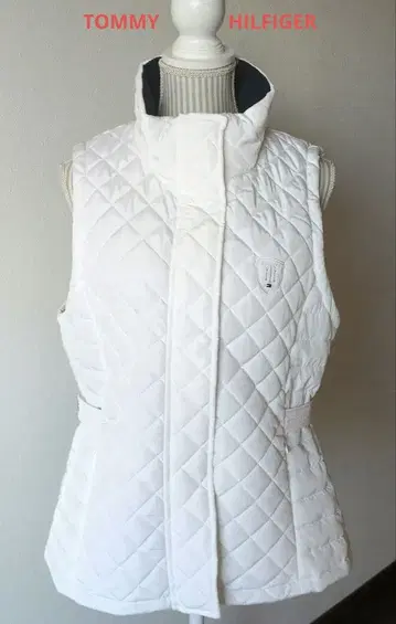 TOMMYHILFIGER 화이트 퀼팅 베스트 M