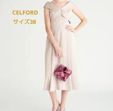 CELFORD 오프숄더 드레스 베이지 38