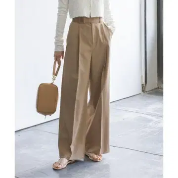 NOBLE 에스테르 트윌 스트레치 슬랙스 팬츠 브라운 40